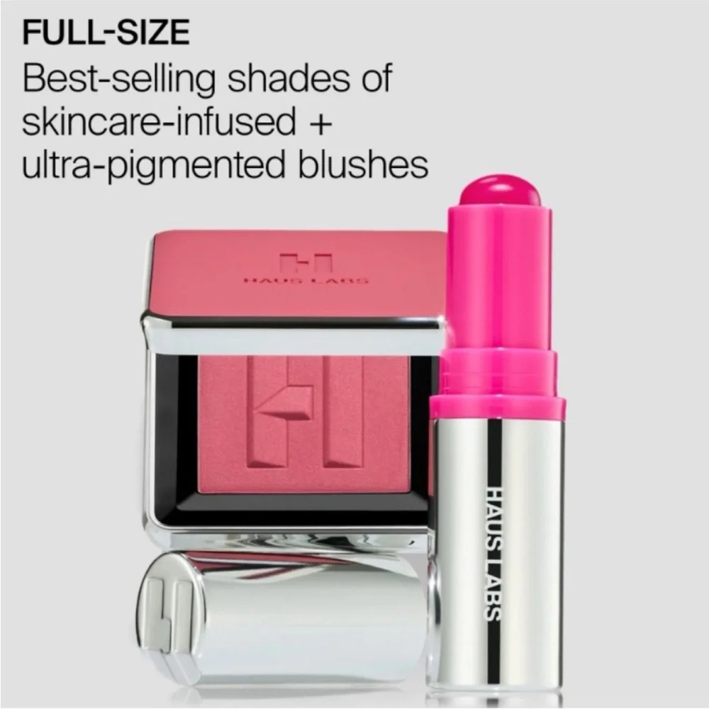 HAUS LABS Glassy Blush Stick + Powder Blush Set